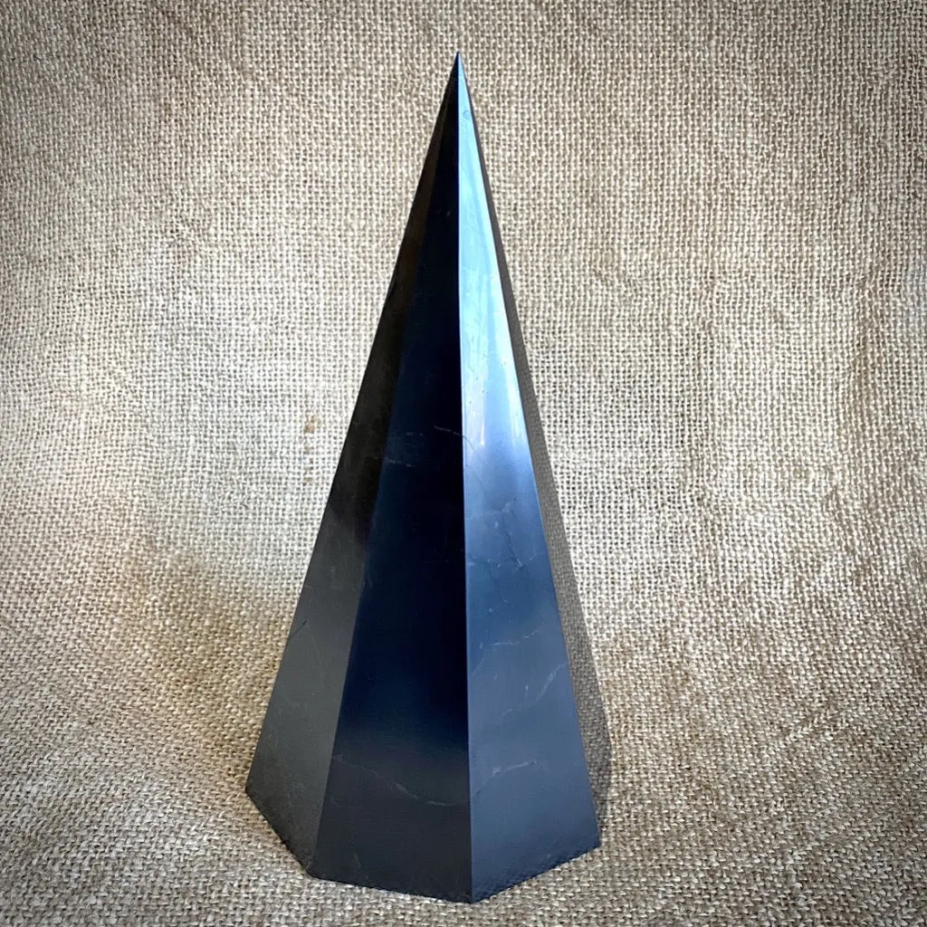 Octagonal Shungite Pyramid, 100mm Base (4 Inches), Stunning