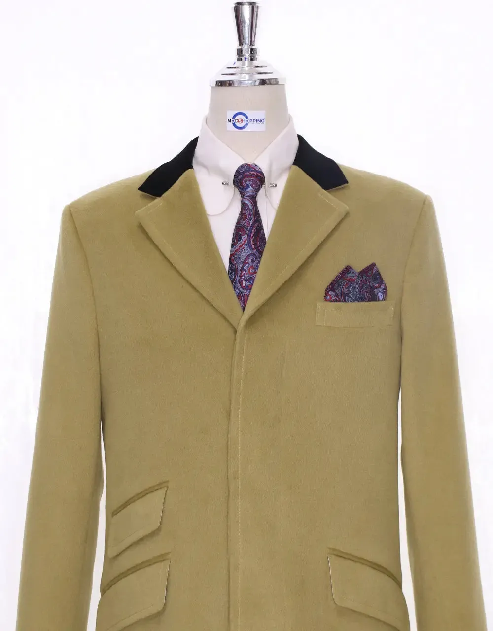 Over Coat Men's | 60s Mod Winter Wool Camel Over Coat