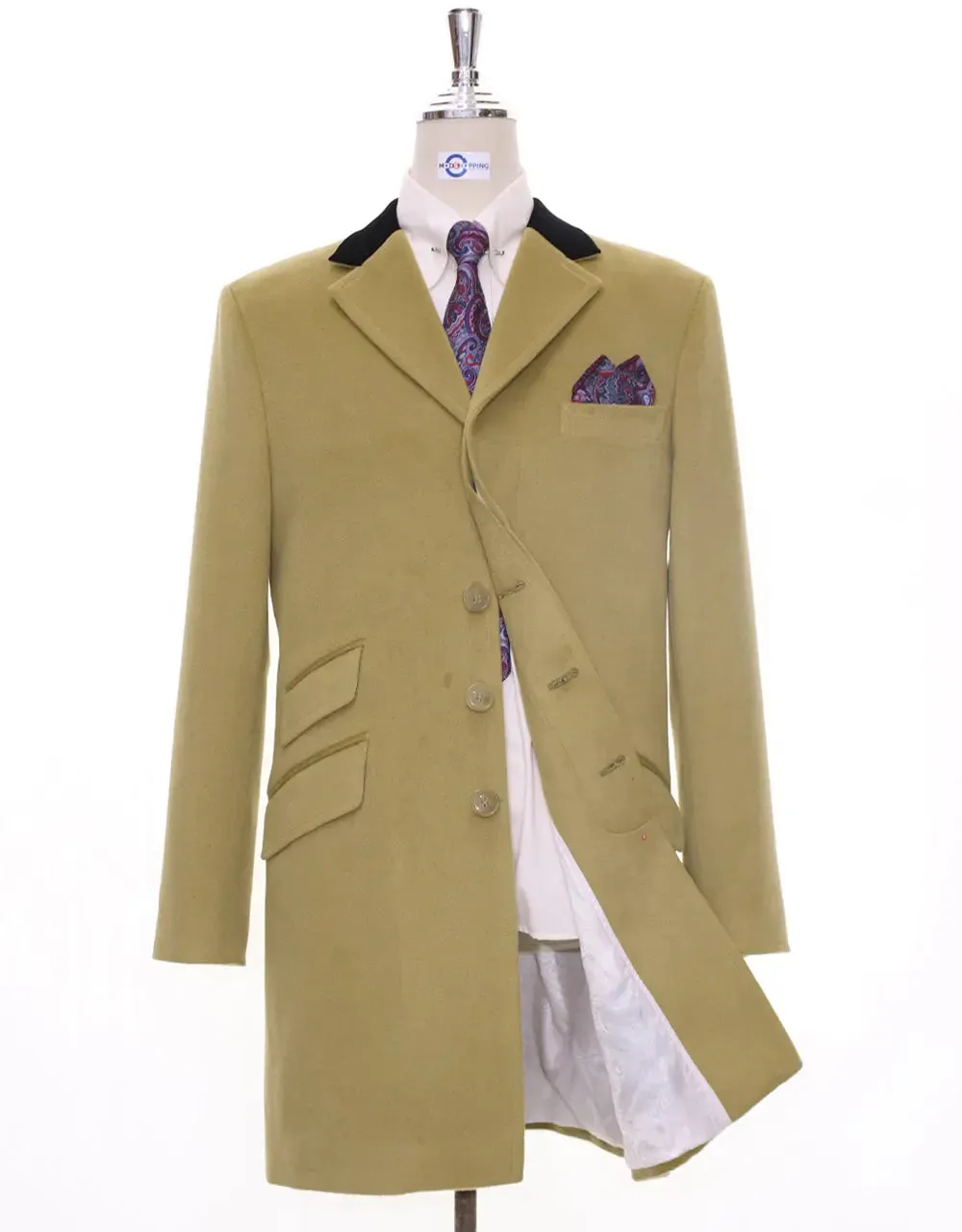 Over Coat Men's | 60s Mod Winter Wool Camel Over Coat