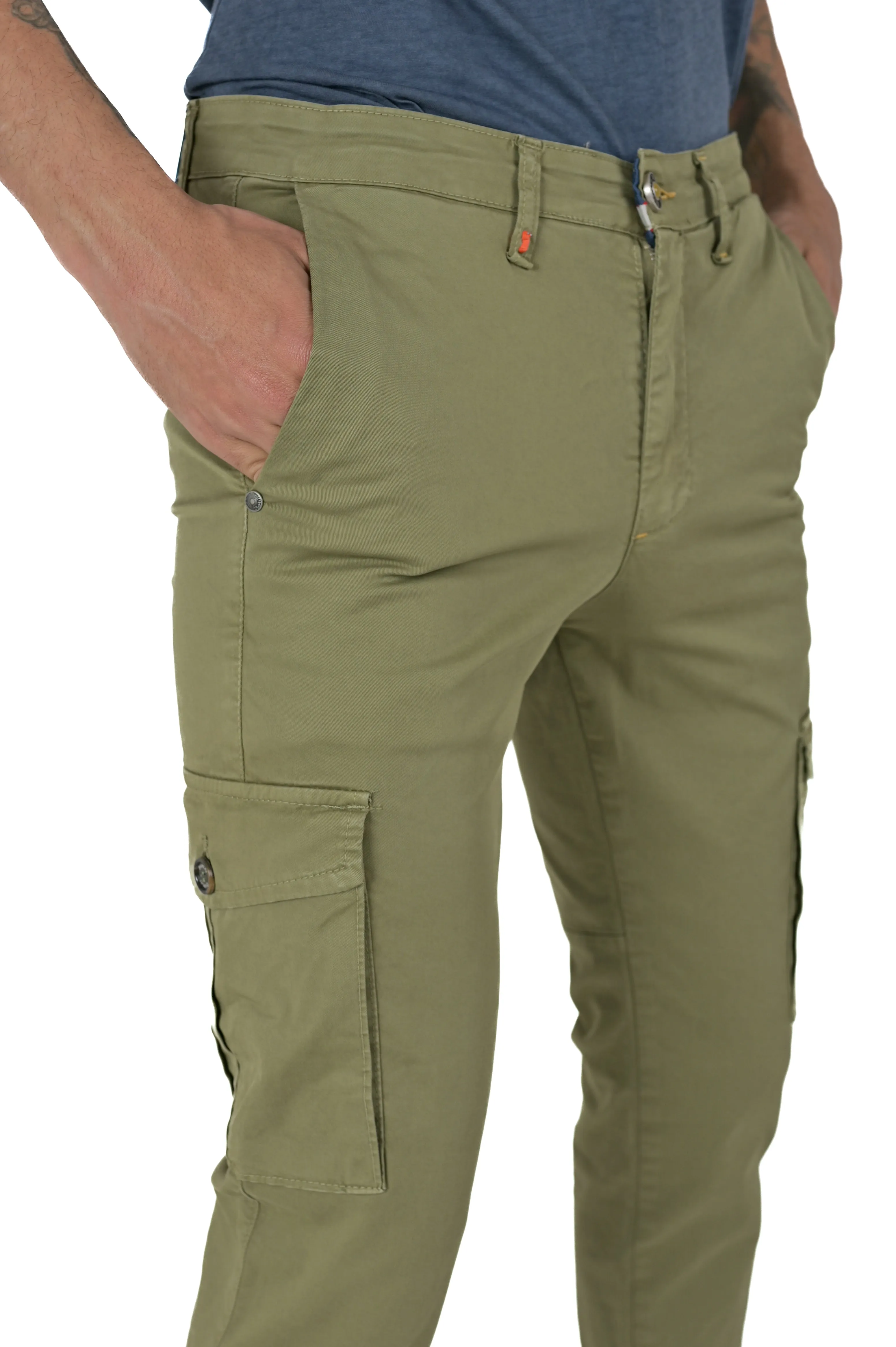 Pantaloni slim Sonic Tascone Verde Salvia SS24