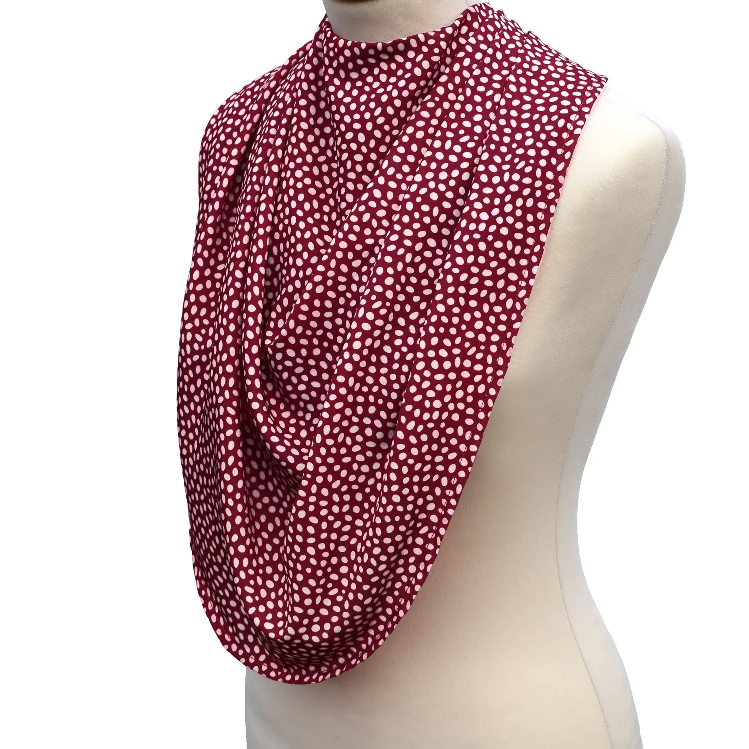 Pashmina Style Clothes Protector - Dotted Burgundy - VAT Free