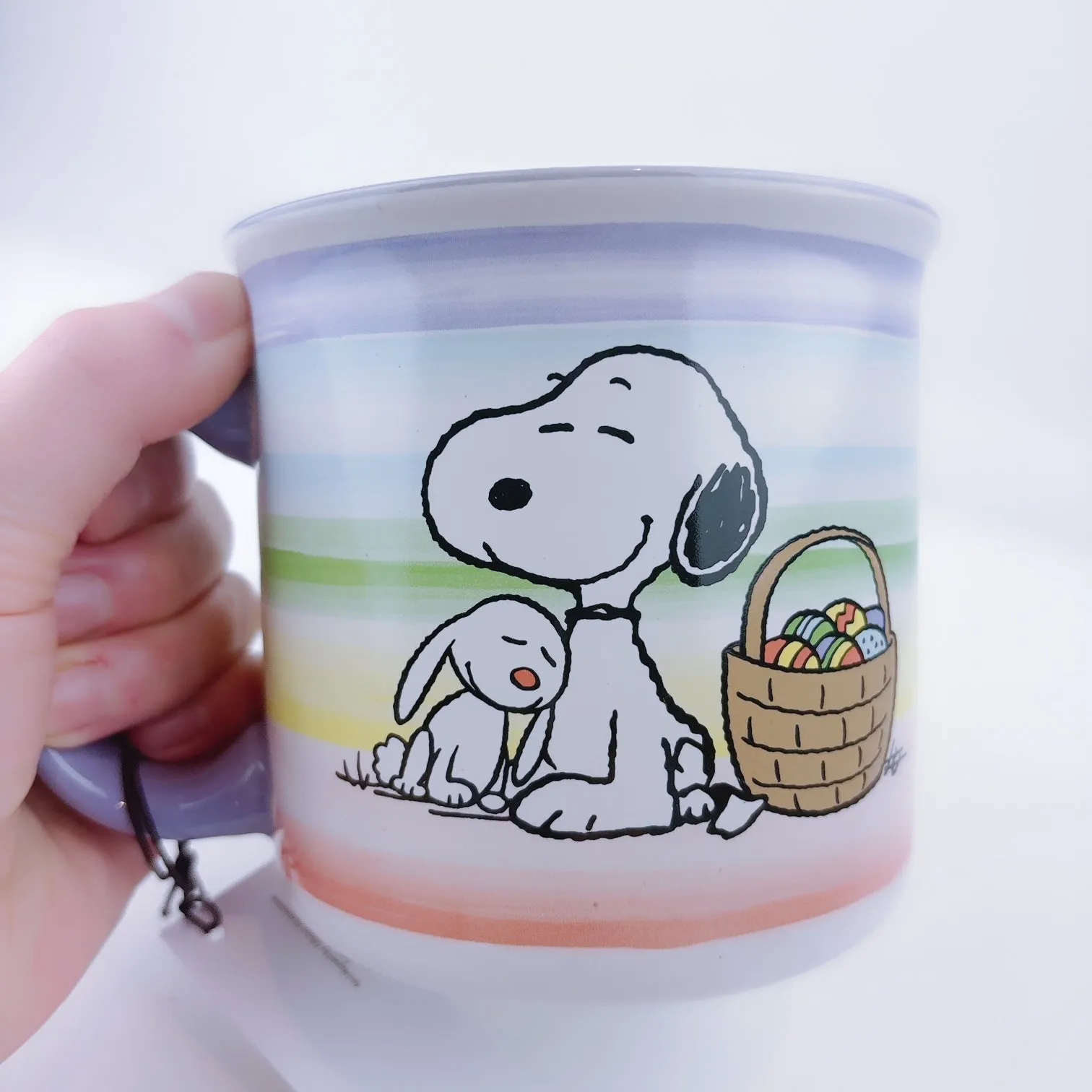 Peanuts Snoopy & Woodstock & Bunny With Easter Basket Big Coffee Mug Cup 21 oz