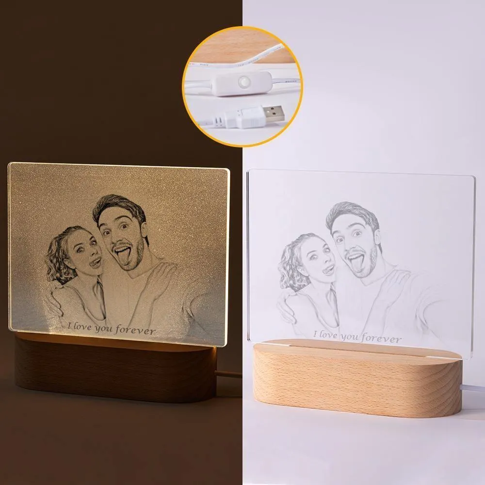 Personalized Engraved Picture and Text Night Light