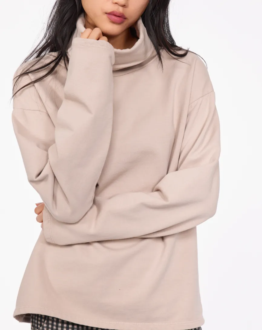 Pistache Polar Fleece Turtleneck Sweatshirt