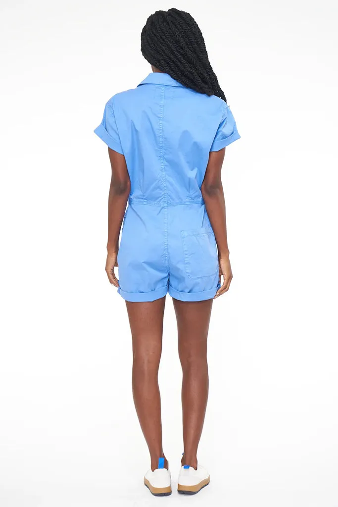 Pistola - Parker Short Sleeve Romper - Azure Blue *FINAL SALE