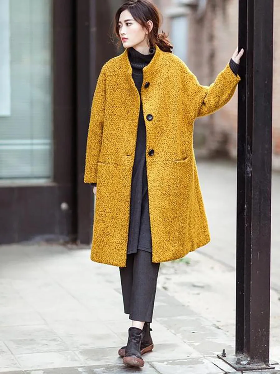 Plus Size Winter Women Casual Loose Woolen Coat