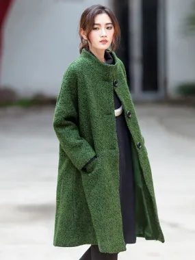 Plus Size Winter Women Casual Loose Woolen Coat