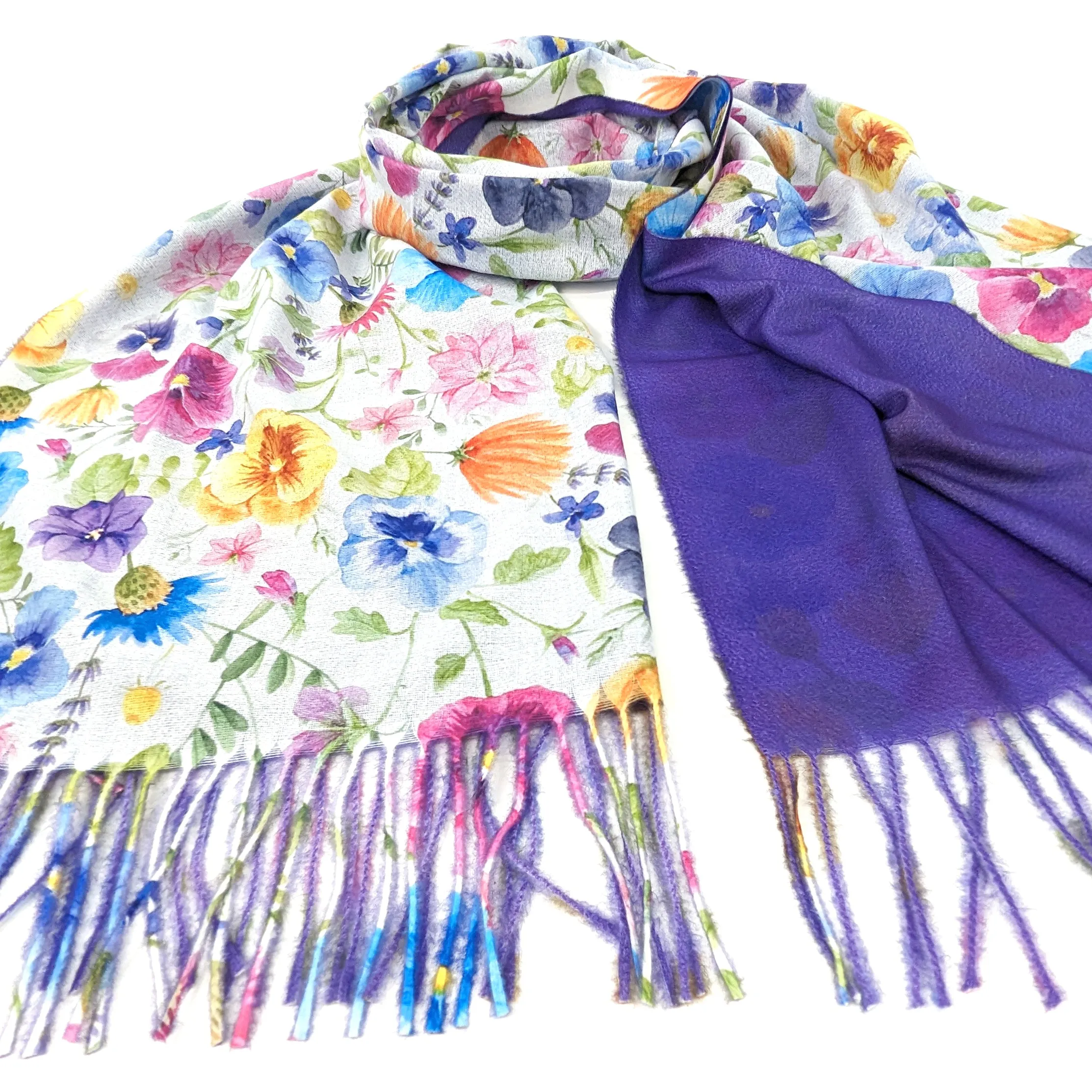 Pretty Pansy Pashmina Style Scarf (70x180cm)