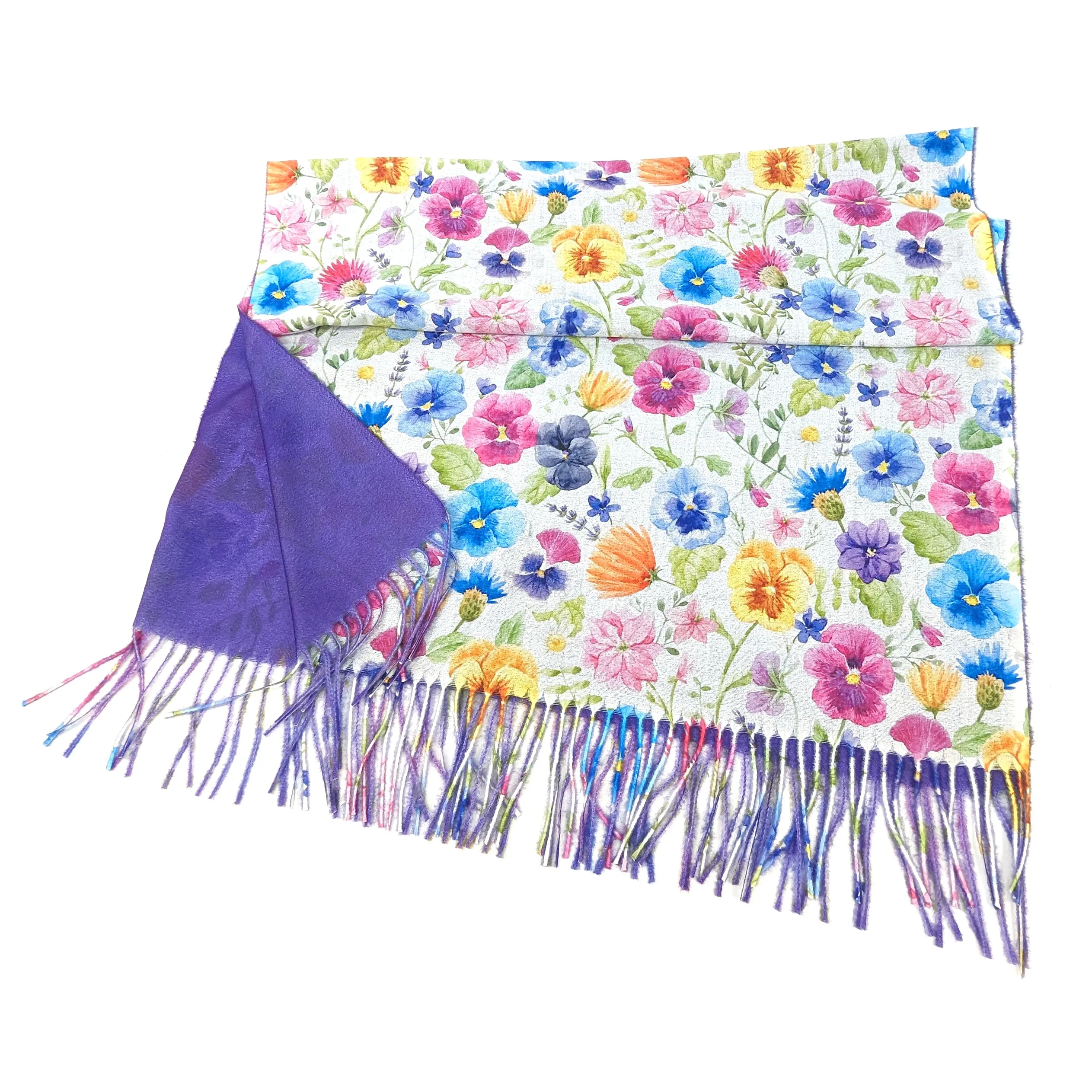 Pretty Pansy Pashmina Style Scarf (70x180cm)