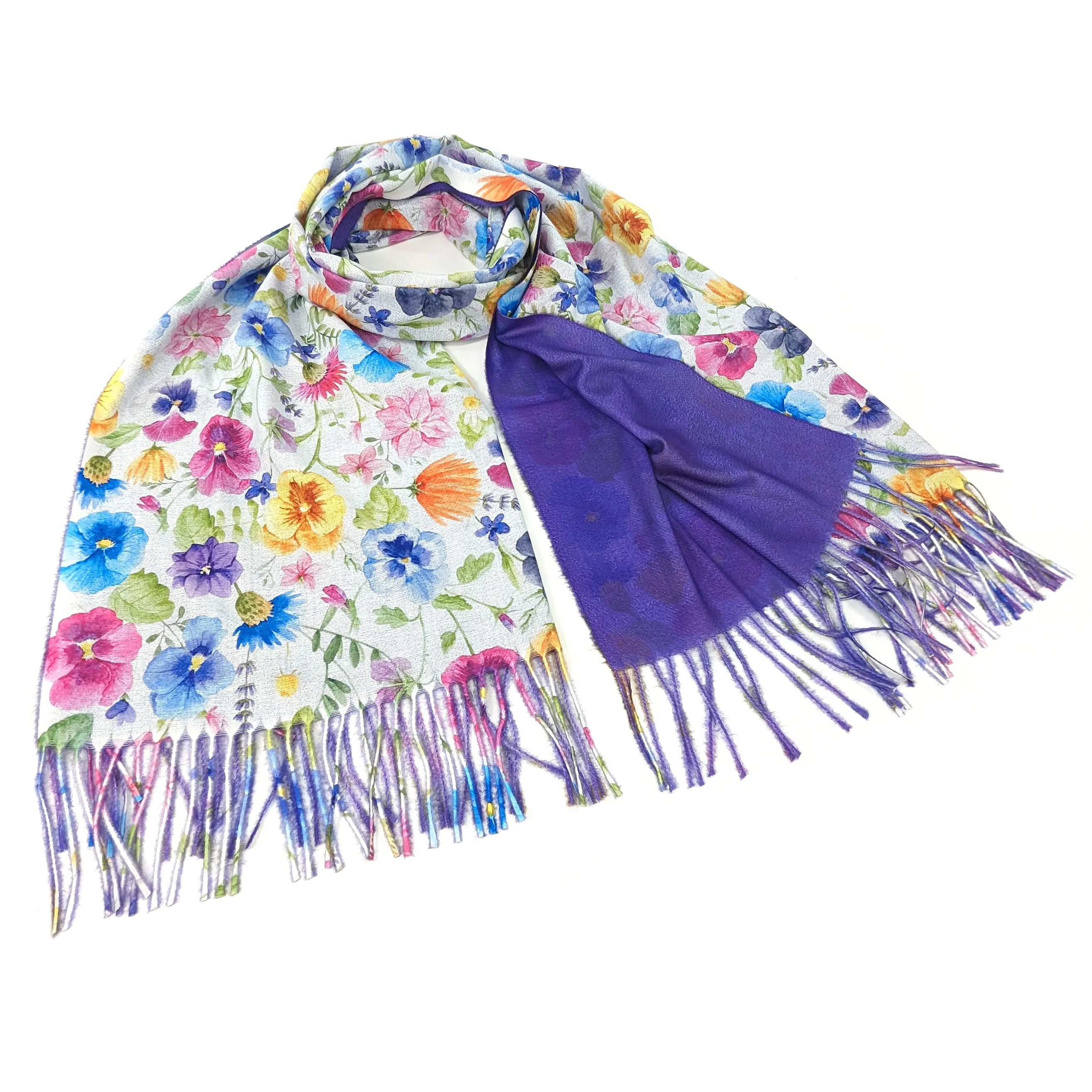 Pretty Pansy Pashmina Style Scarf (70x180cm)