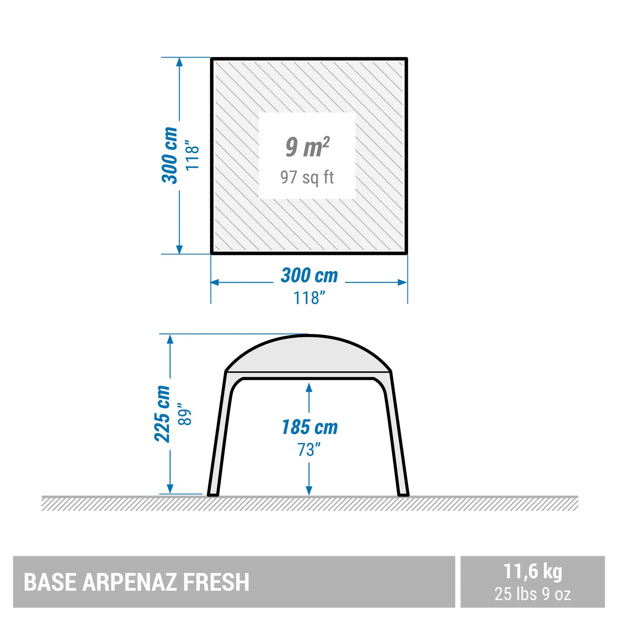 Quechua Fresh Base Living Area Camping Shelter 10 Person