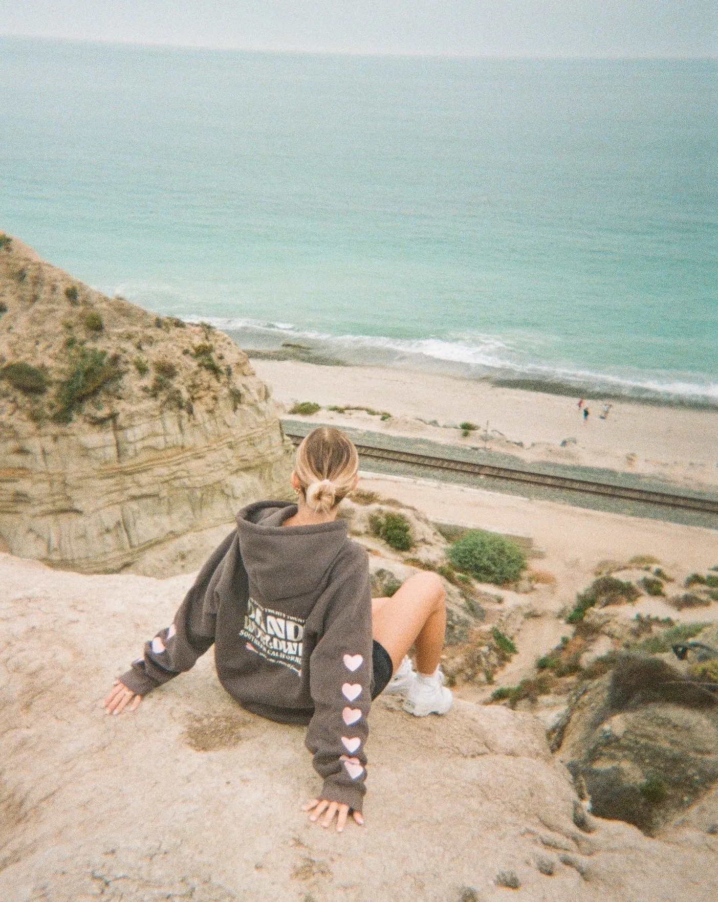 "Heart on My Sleeve" Oversized Lux Hoodie in Charcoal Gray