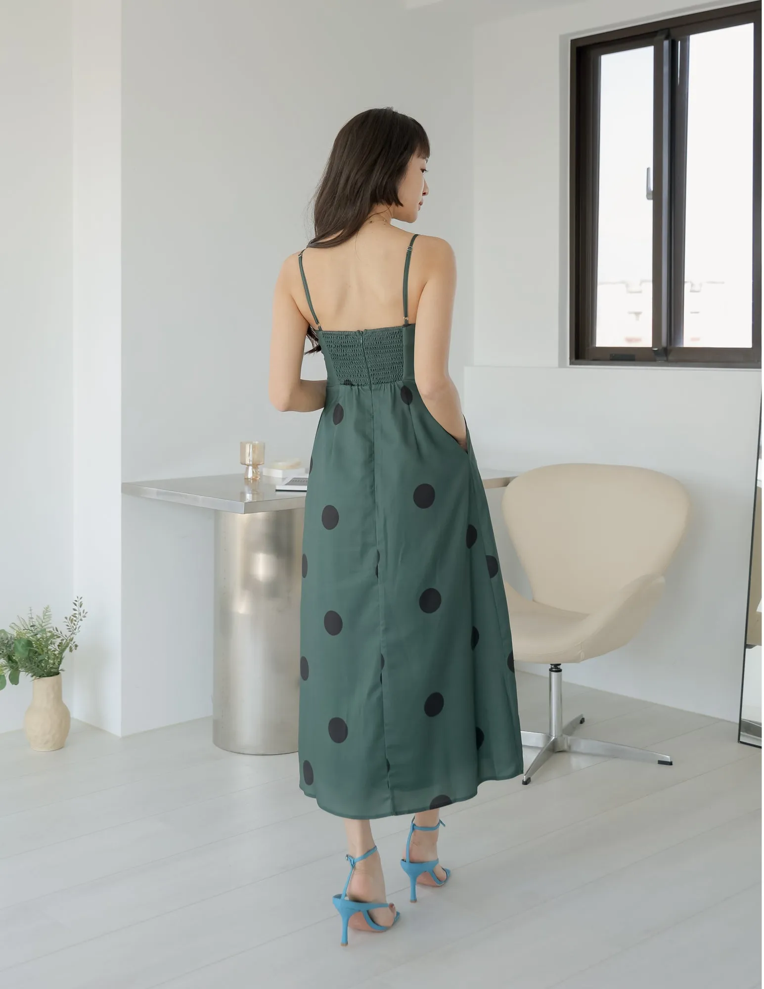 Rayna Polka Dot Dress in Green