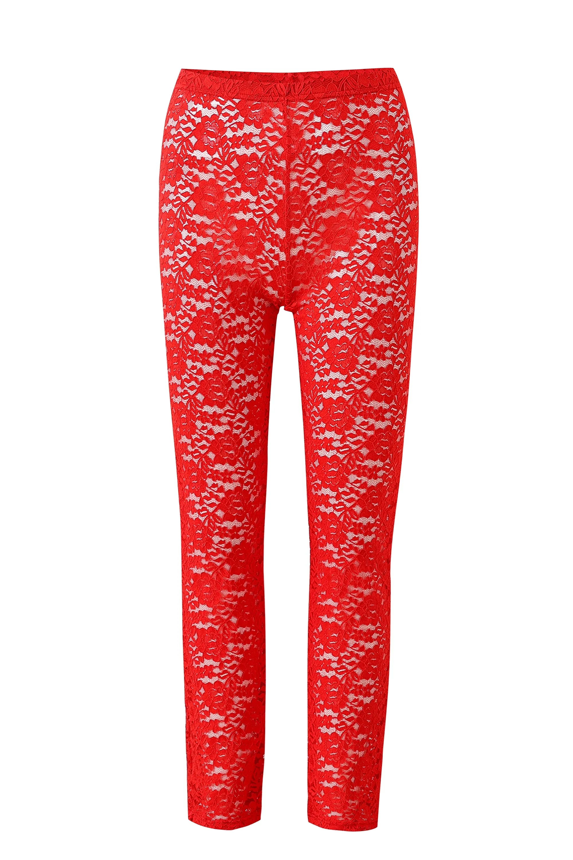 Red Rose Lace Pants