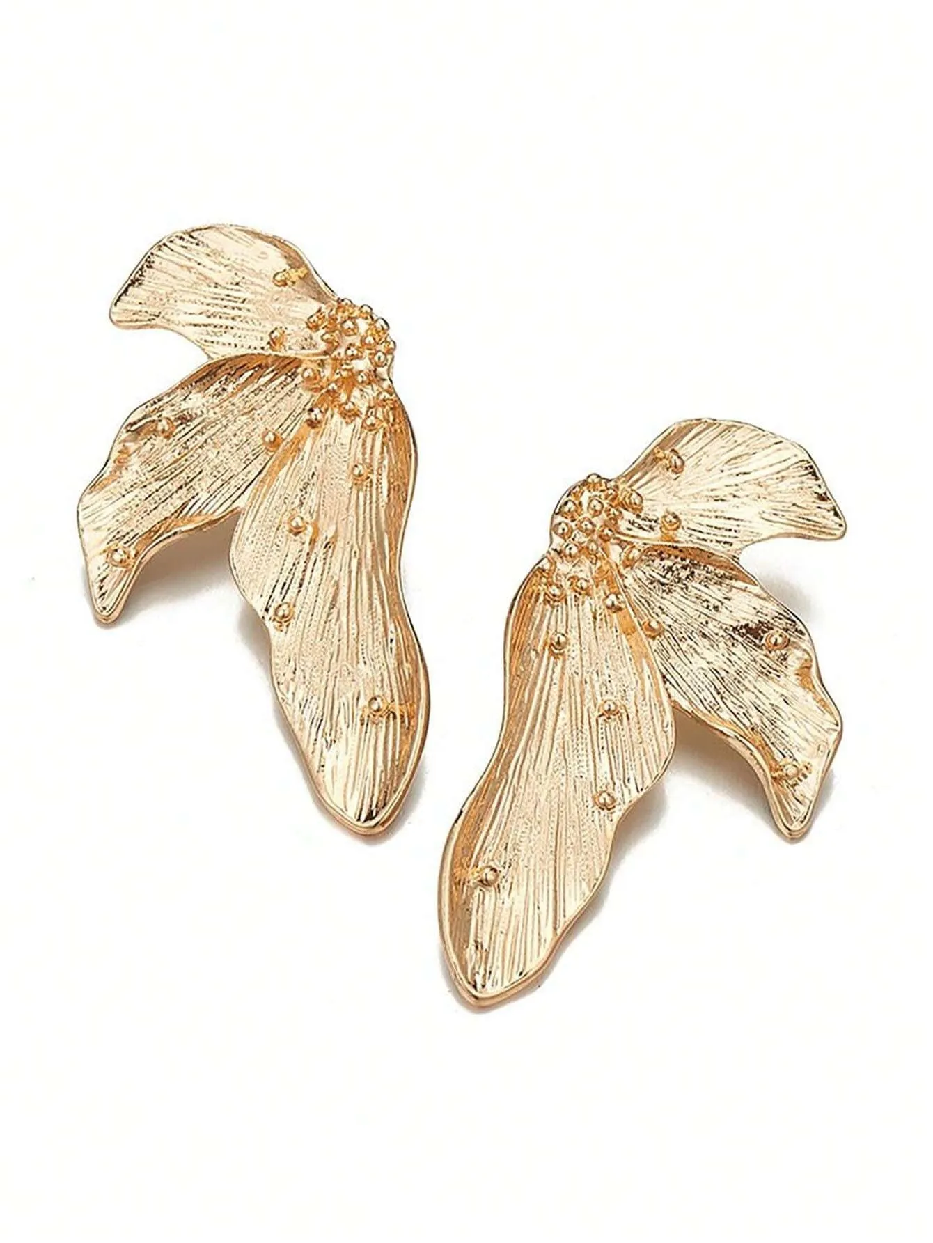 Reriti Broken Flower Style Earrings - Gold