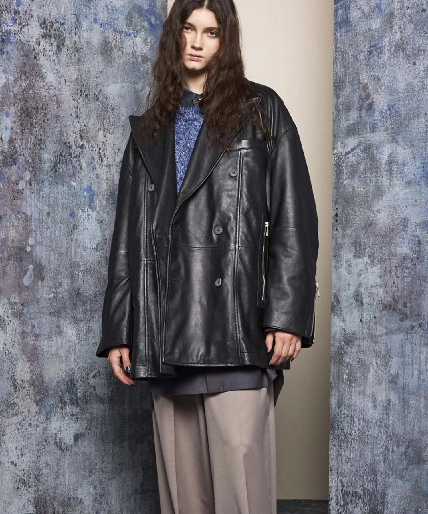 Sheep Leather Prime-Over Pea Coat