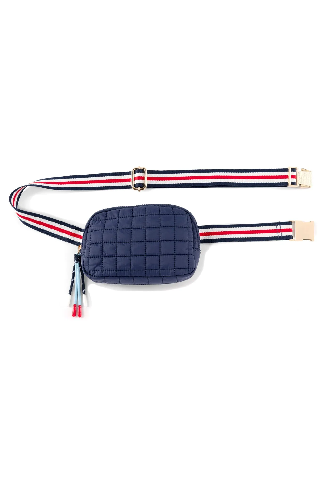 Shiraleah Ezra Quilted Nylon Belt Bag, Navy