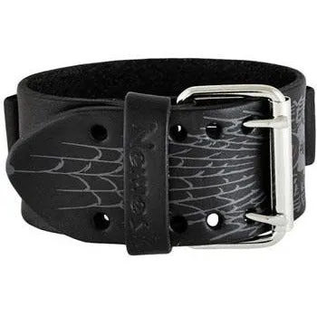 Spider Web Black Leather Cuff