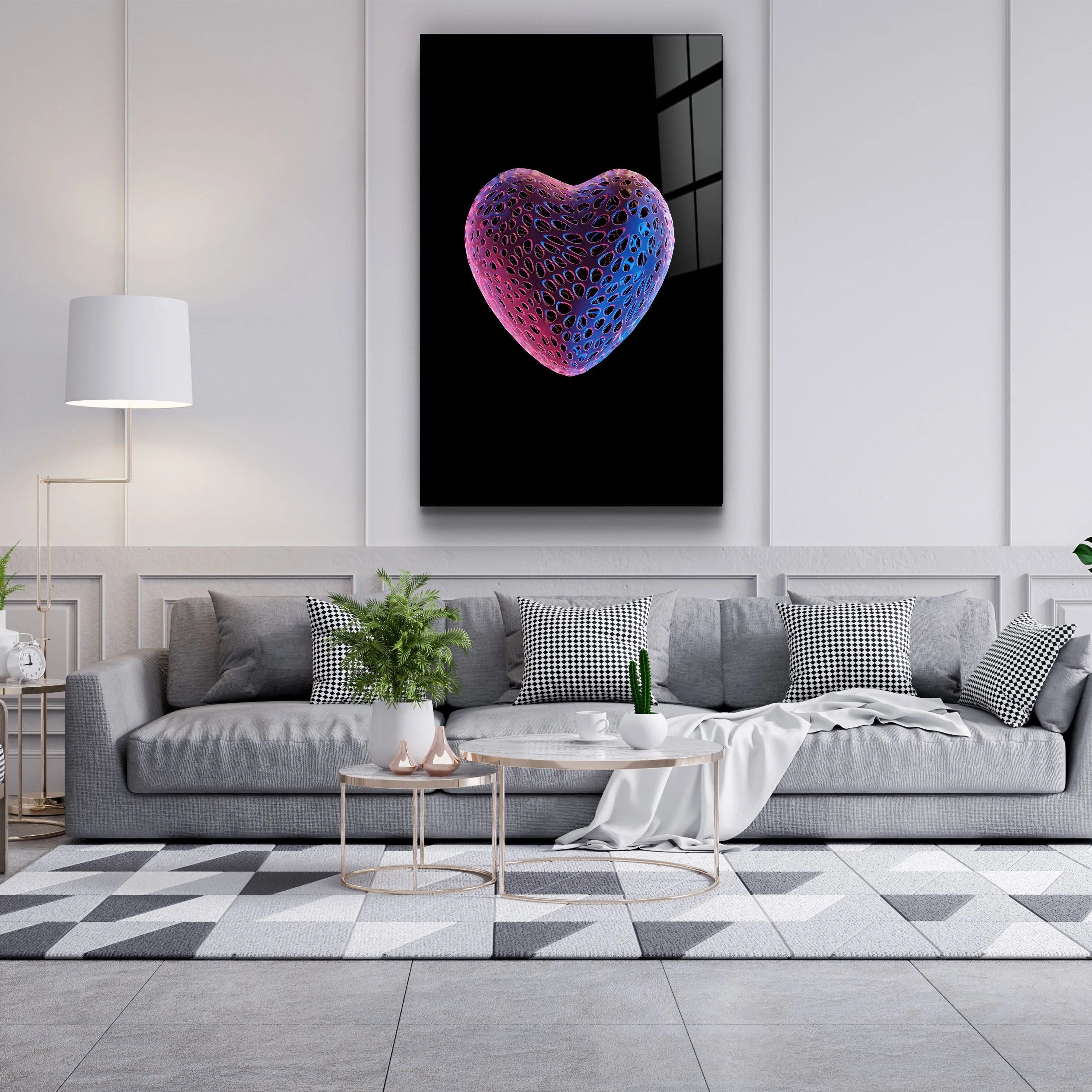 Strawberry Heart | Designers Collection Glass Wall Art