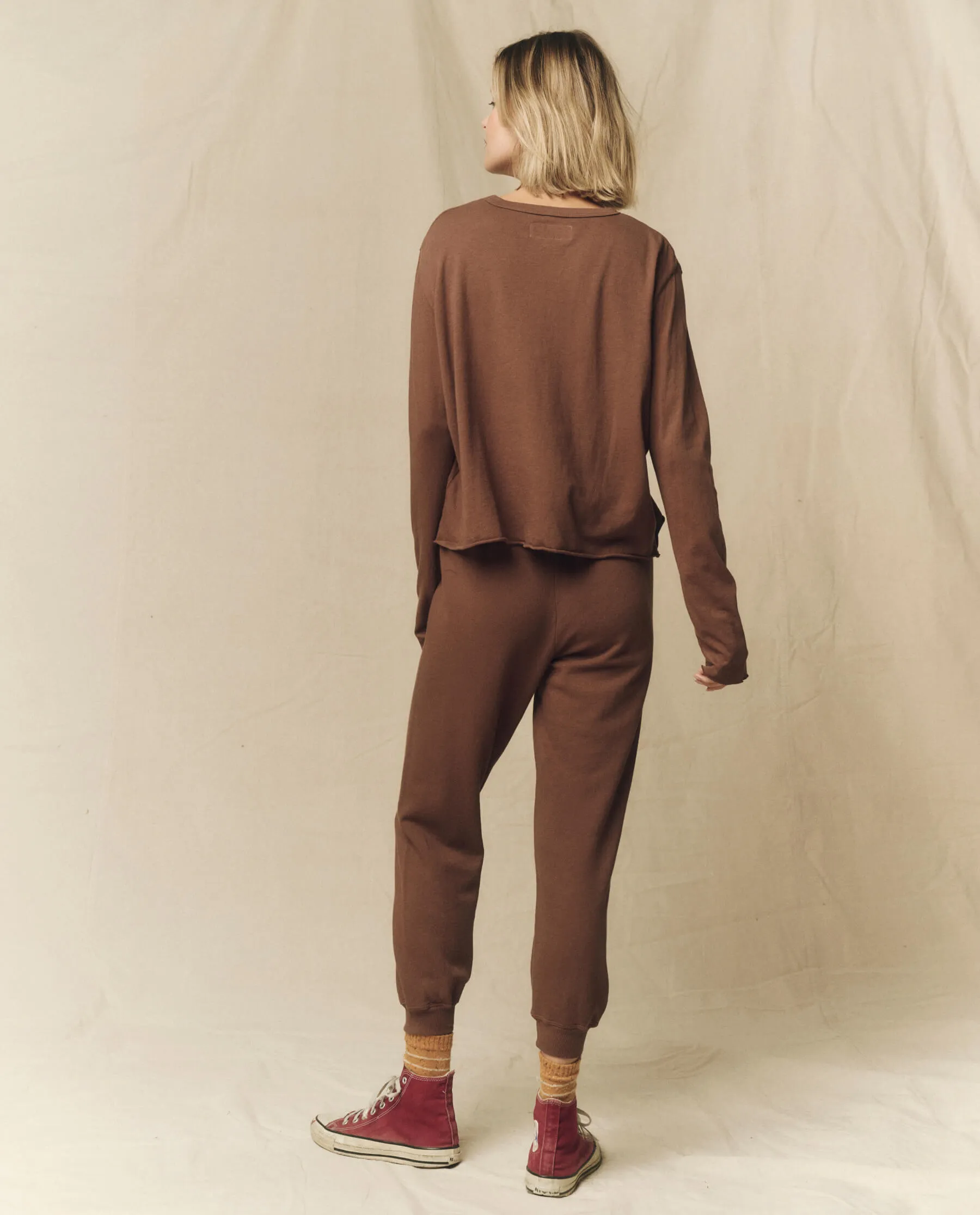 The Cropped Sweatpant. Solid -- Hickory