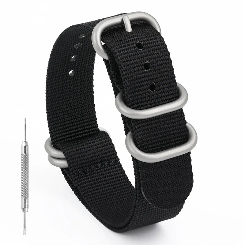 Thick Premium Woven Nylon Military Watch Strap Band