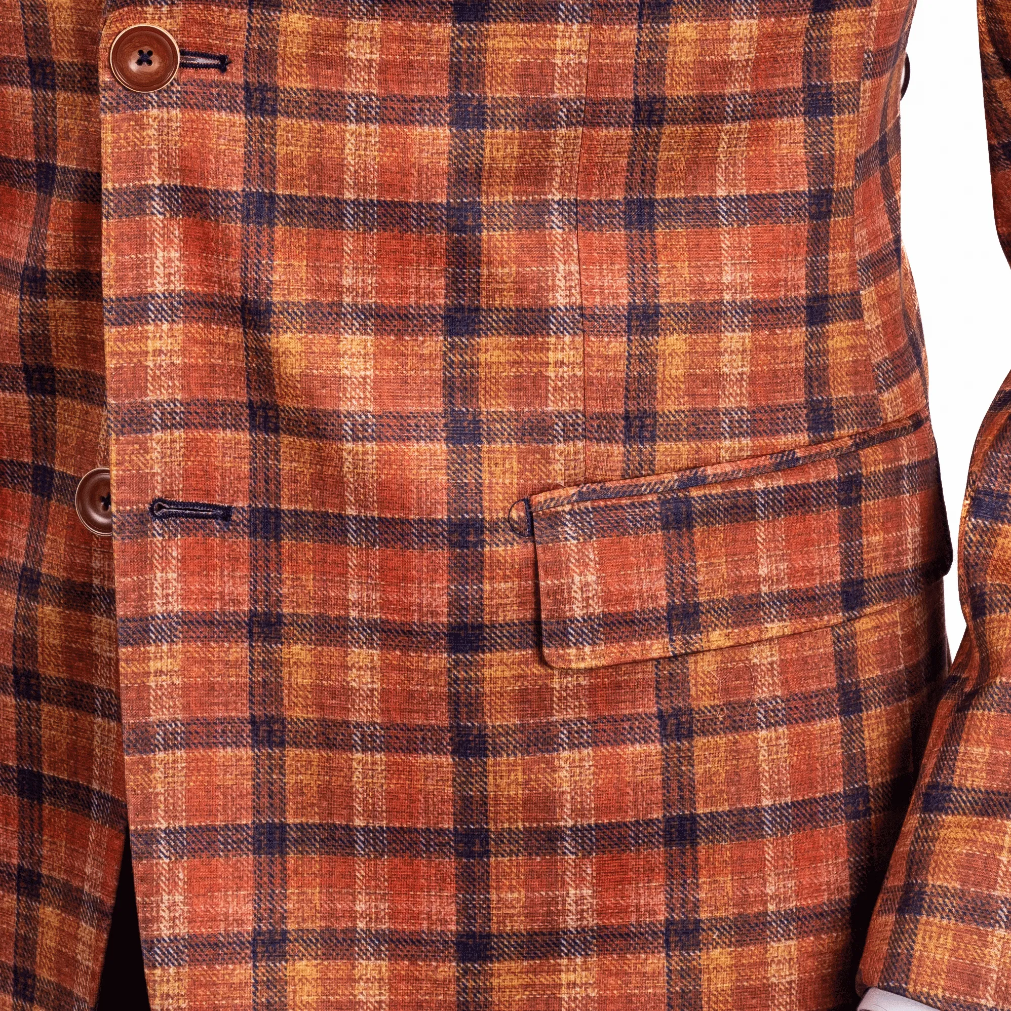 Titan Orange Plaid Knit Blazer