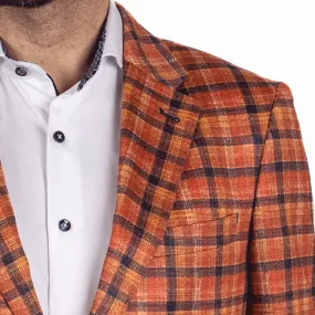 Titan Orange Plaid Knit Blazer