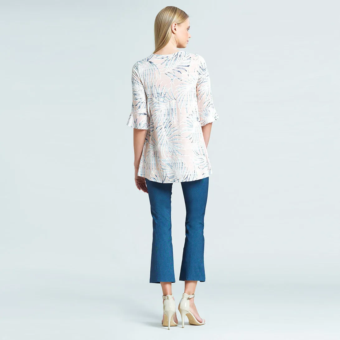 Tropical V-Neck Tulip Sleeve Tunic - Blush - Final Sale!