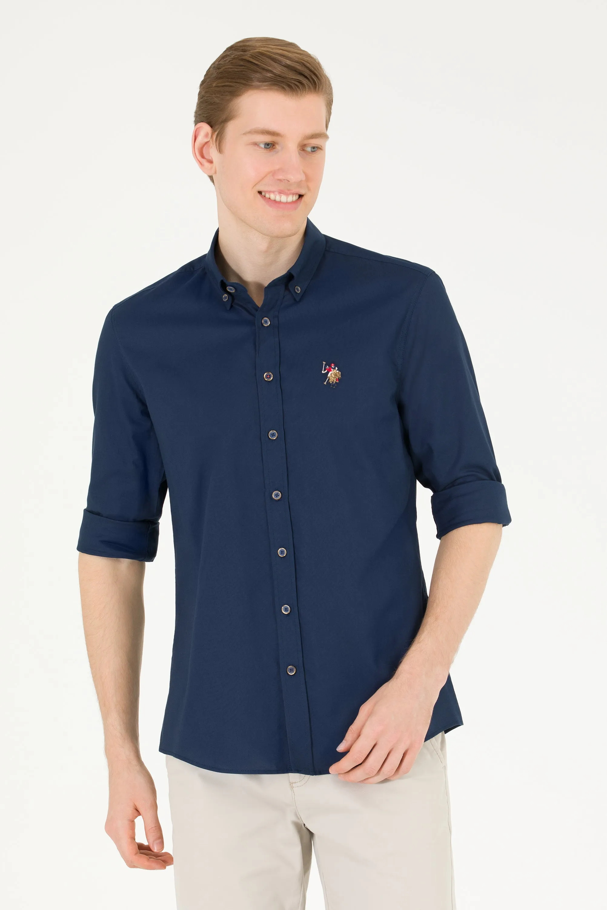 US Polo Assn. Men Shirt Slim Navy VR033 USPSH289 USPA