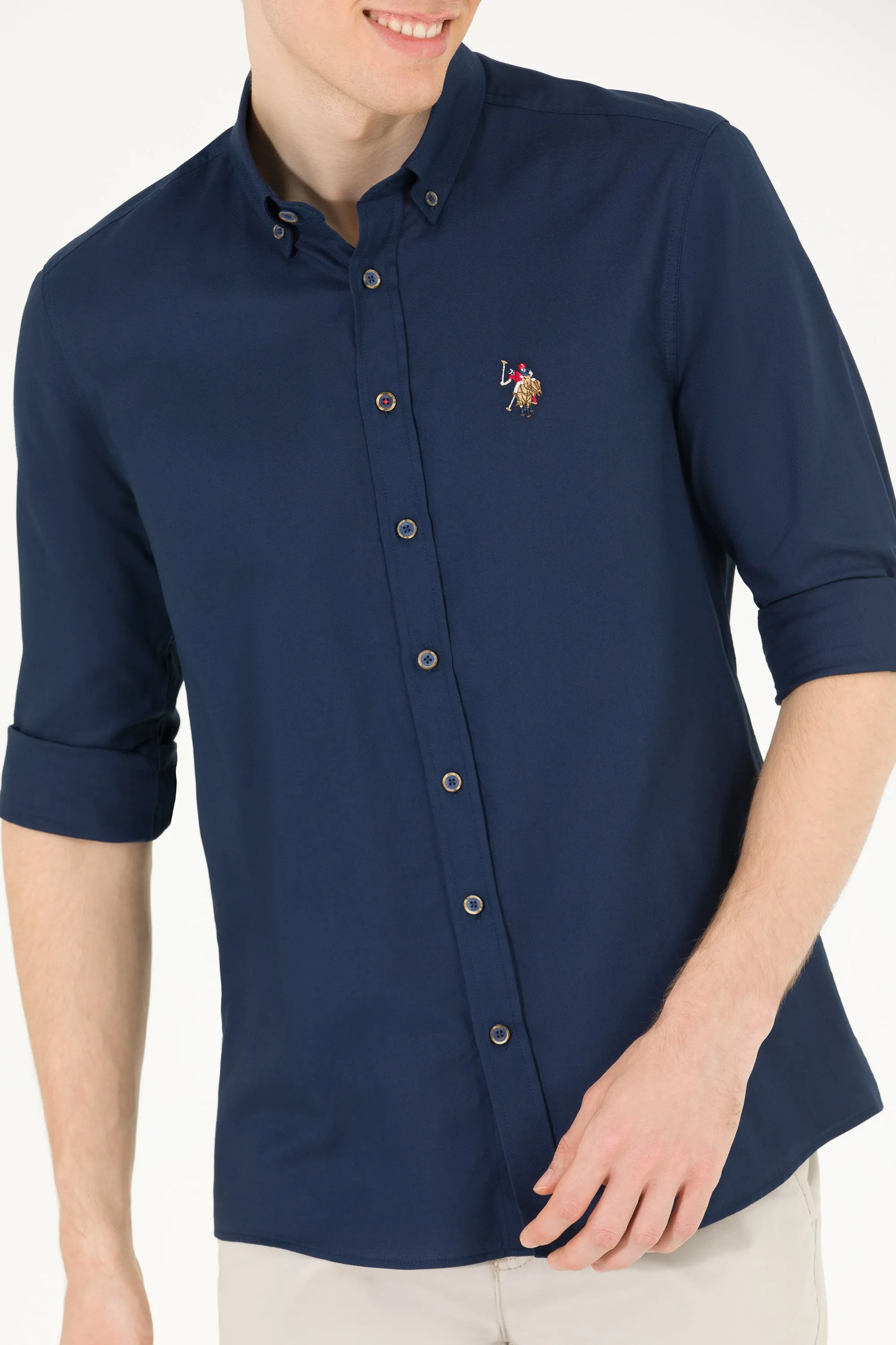 US Polo Assn. Men Shirt Slim Navy VR033 USPSH289 USPA