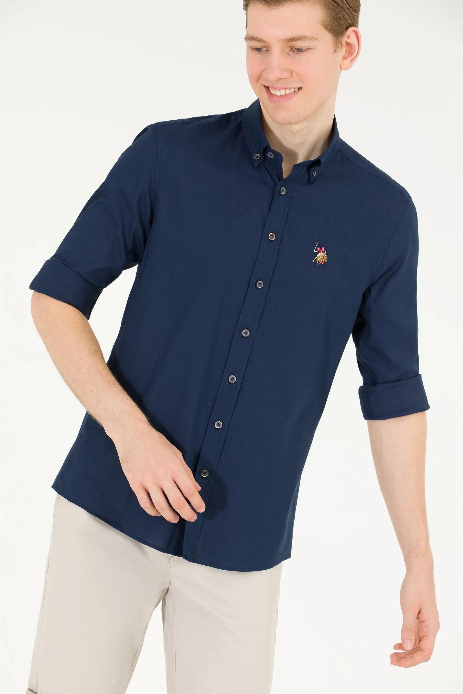 US Polo Assn. Men Shirt Slim Navy VR033 USPSH289 USPA