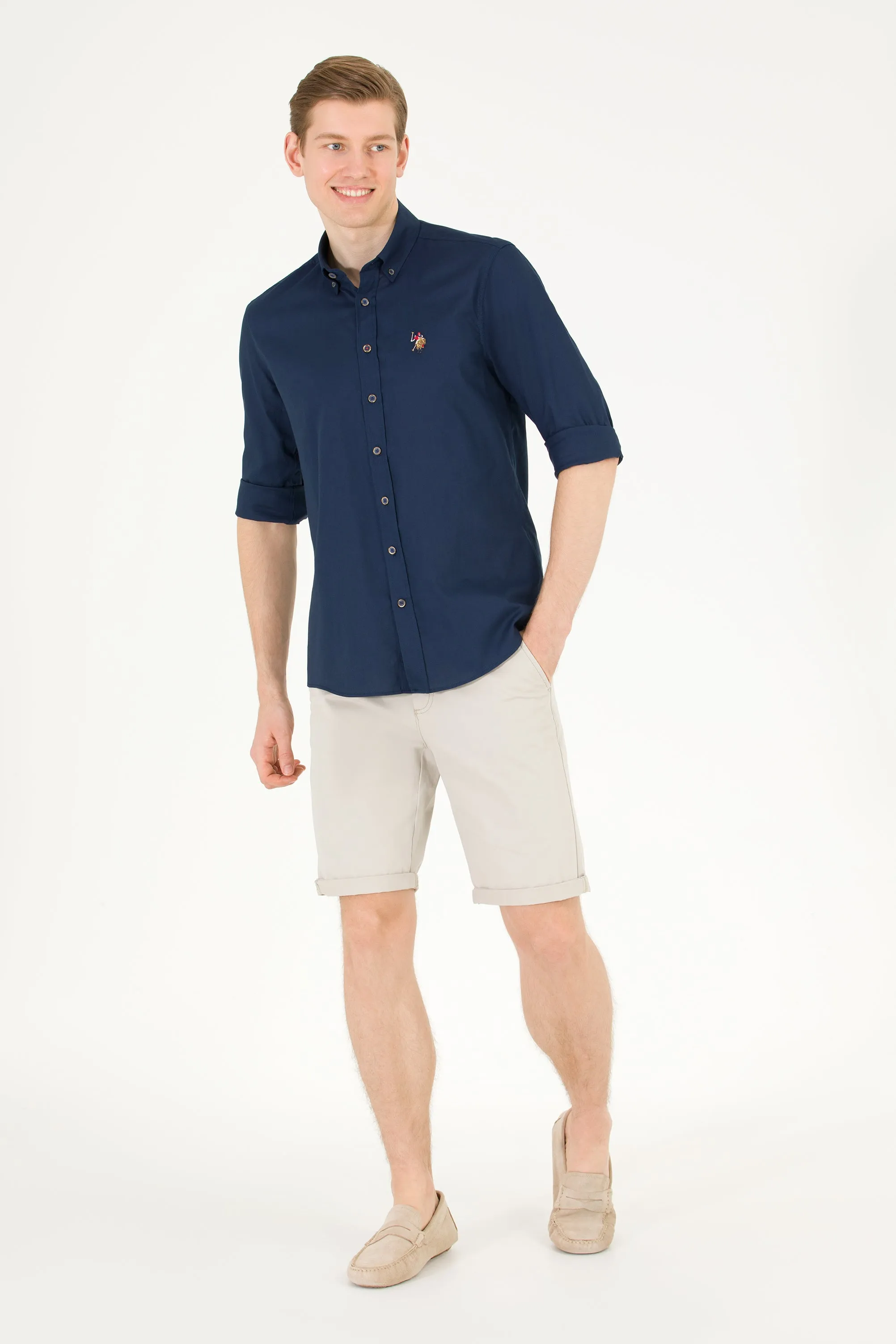 US Polo Assn. Men Shirt Slim Navy VR033 USPSH289 USPA