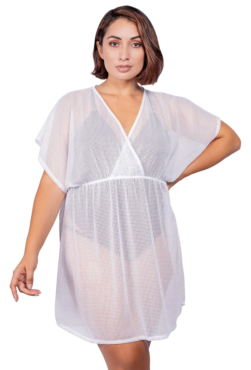 V-NECK DOLMAN SLEEVE TUNIC - GOFRET - PLUS SIZE