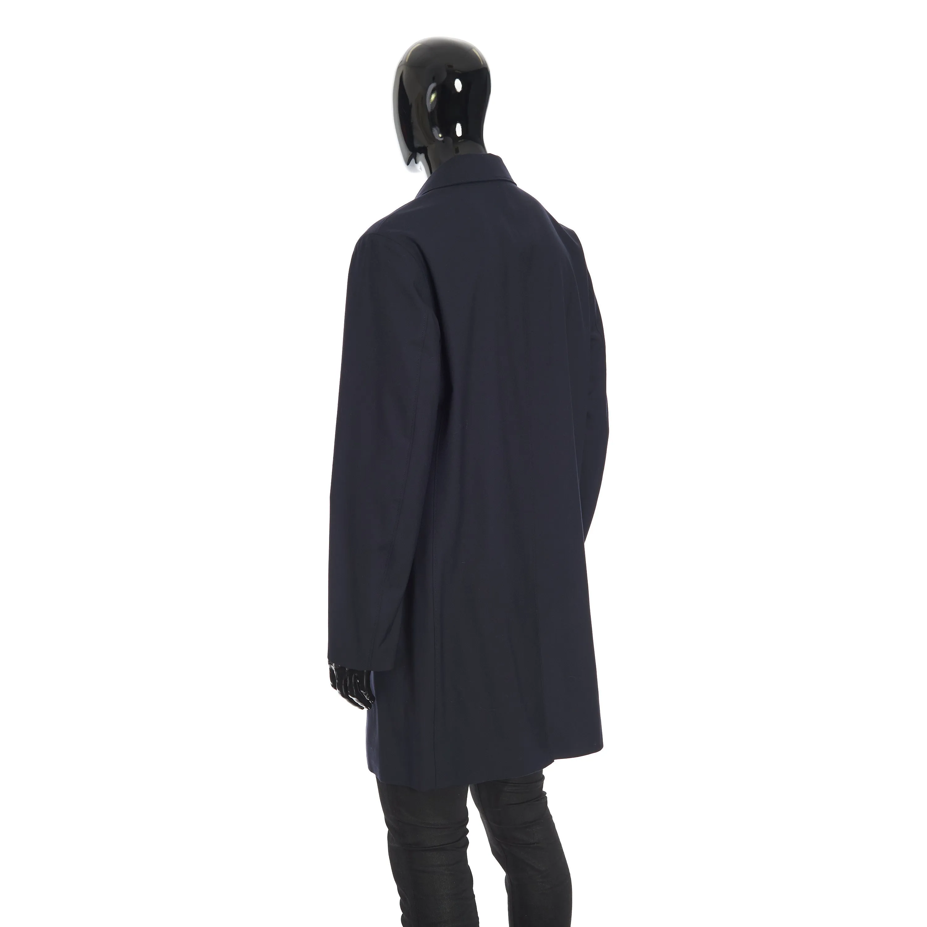 Wallaston Coat In Navy Blue Stretch Wool