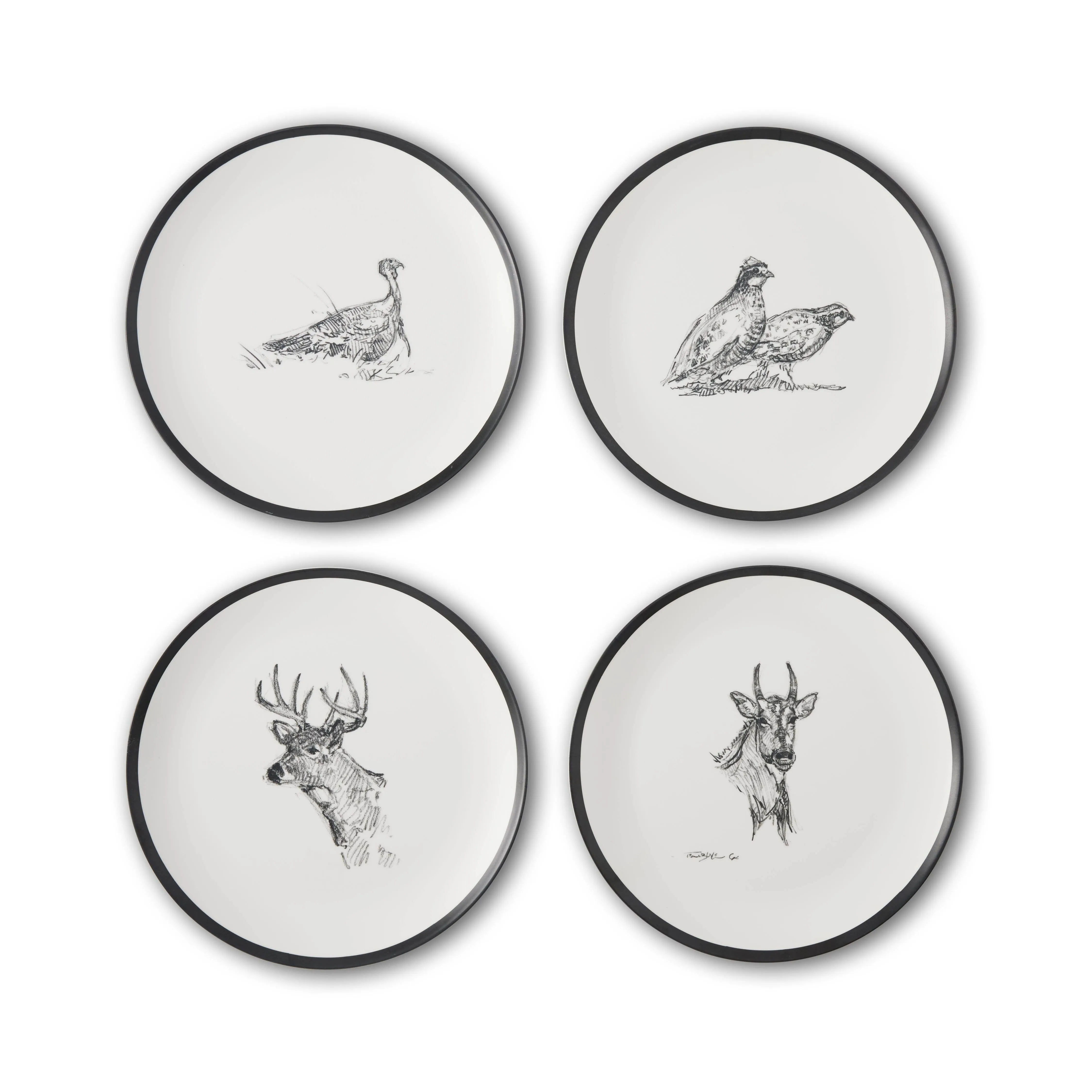 Wildlife Melamine Dinner Plate - Set of 4