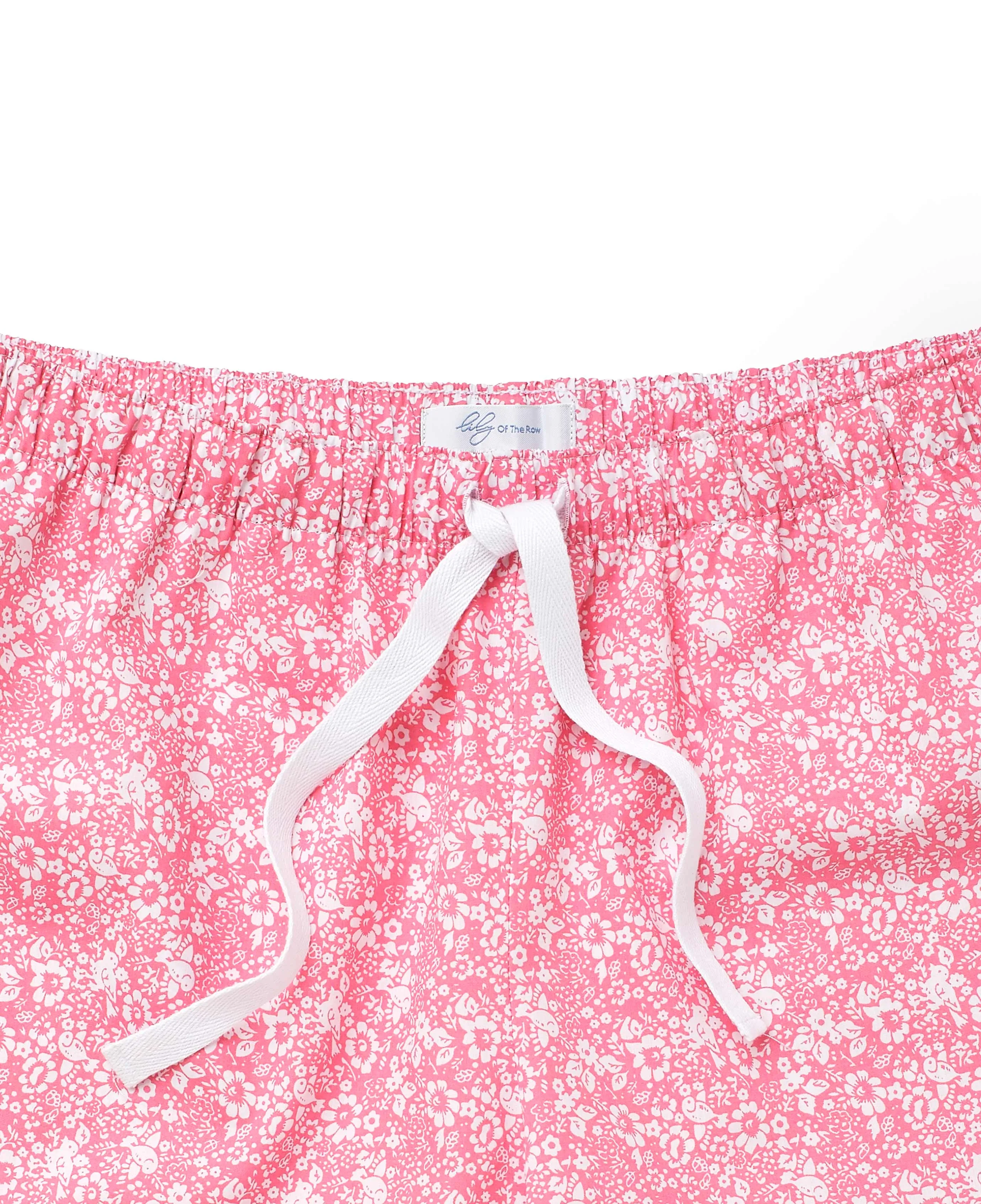 Women's Pink & White Printed Pyjama Short Set