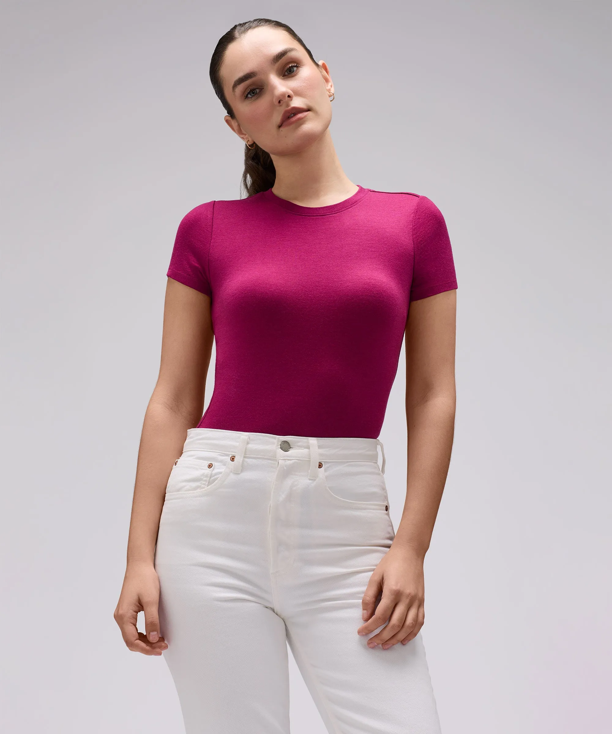 Women's Slim Merino Crew Neck T-Shirt