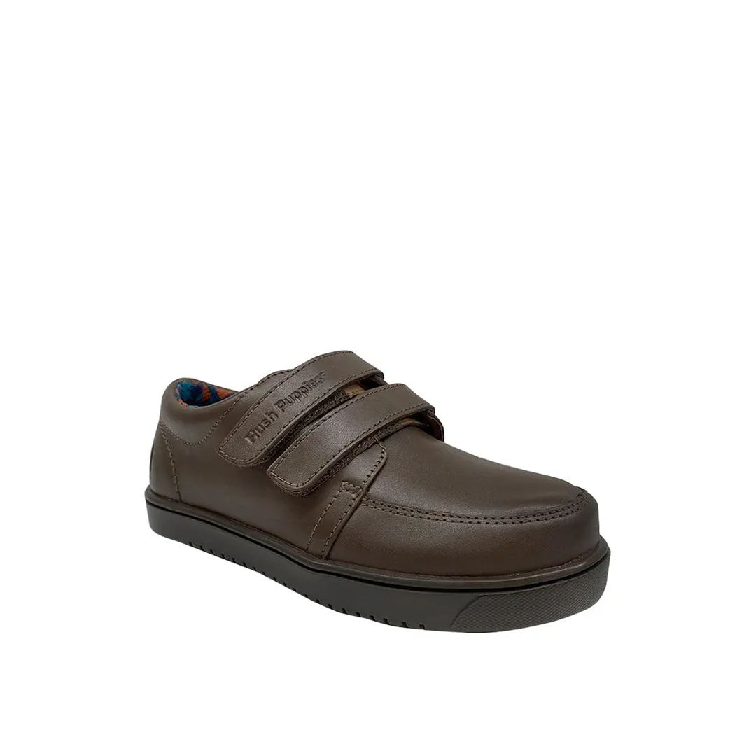 Zapatos escolares Edo velcro cafe para Niños